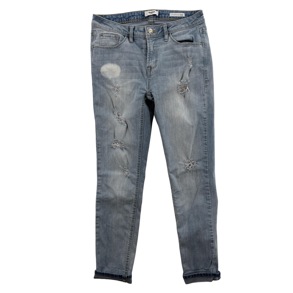 Kensie Jeans Jeans Womens 4/27 Light Wash Effortless Ankle Mid‎ Rise Distressed